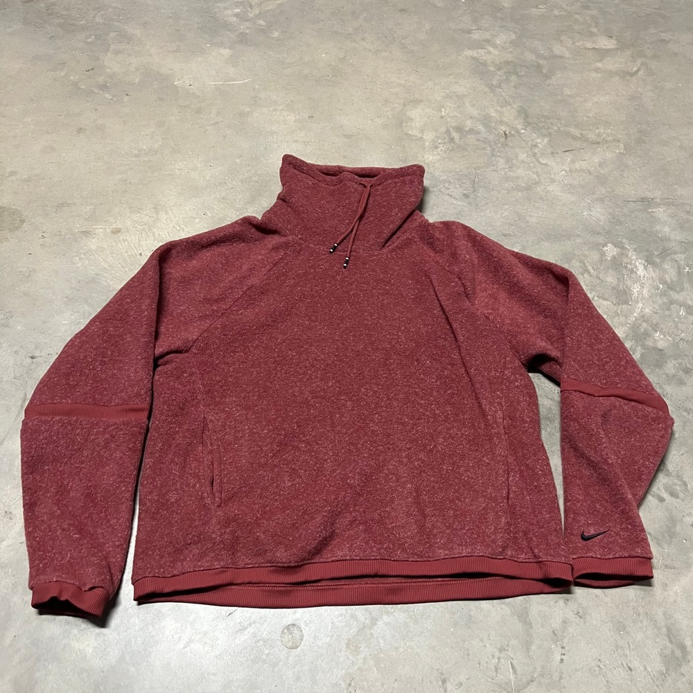 Nike Sportswear Funnel Neck Fleece Pullover Burgundy BV5285-661 Womens Medium